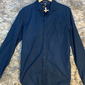 Mens Denim Flower down shirt. Mens medium